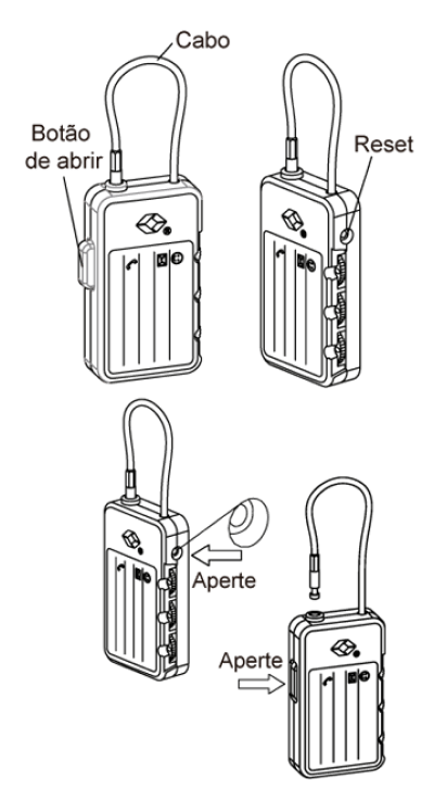 Ilustração Cadeado móvel TSA Lock com identificador